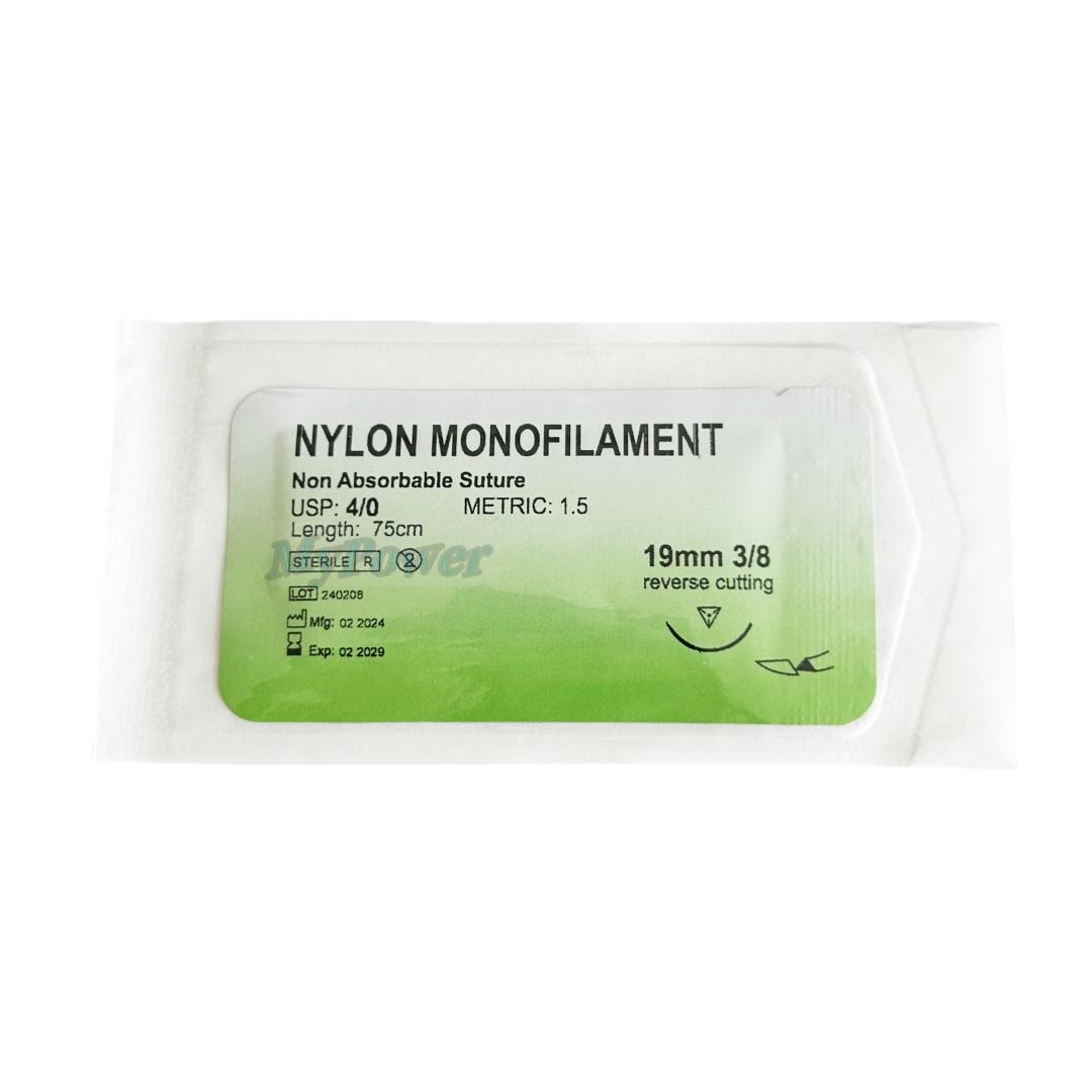 100Pcs Dental Sutures Reverse Suture Metric 1.5 Nylon Monofilament 5-0 4-0 3-0