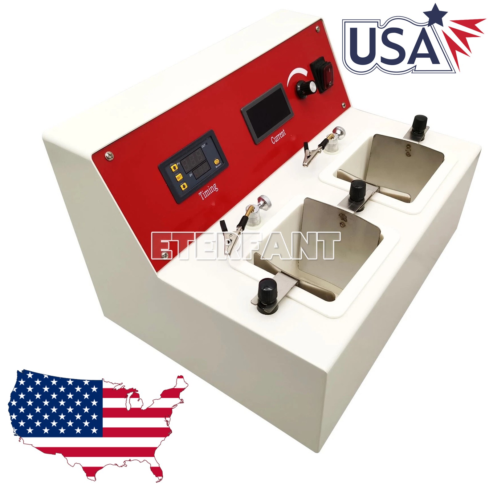 ETERFANT Dental Lab Electrolytic Polishing Machine with Two Electrolytic Cells