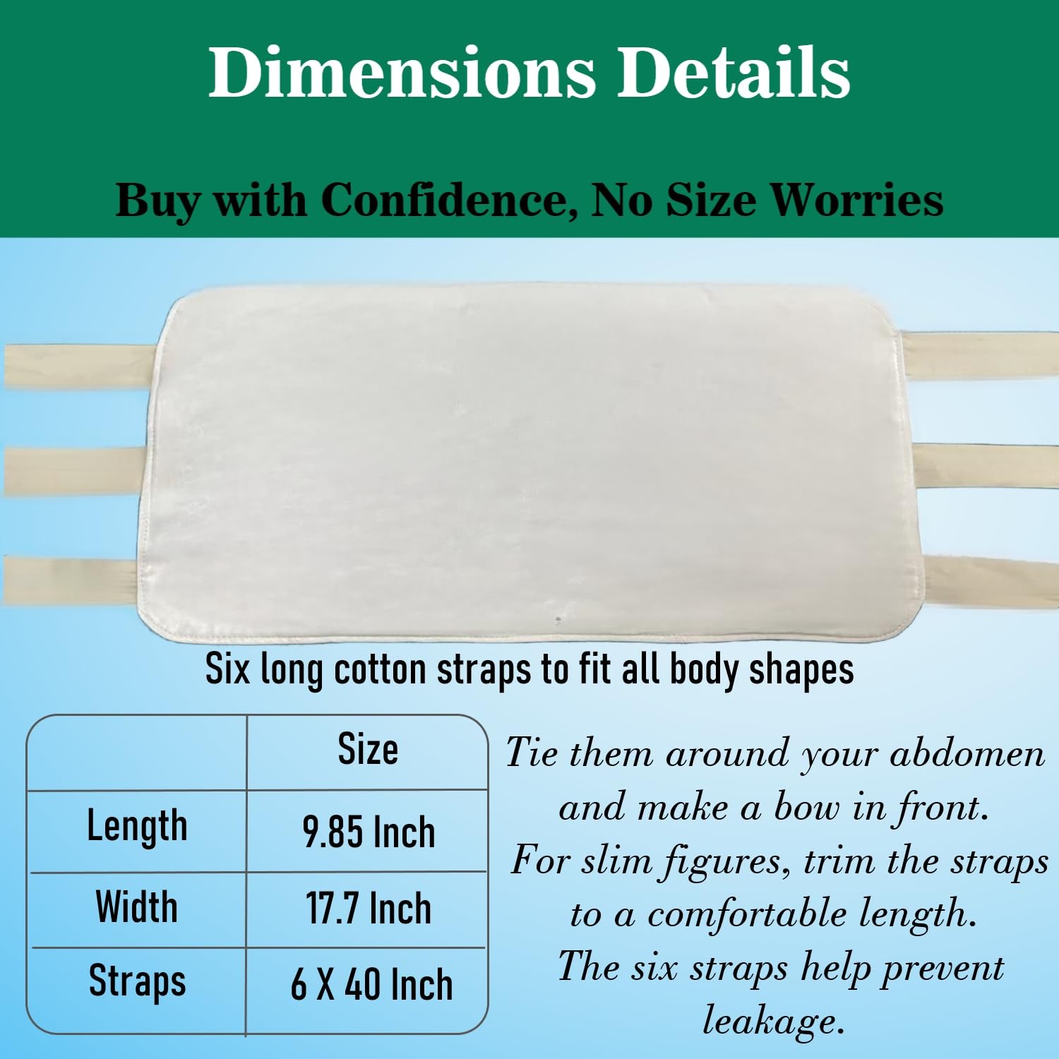 Castor Oil Pack Wrap Organic Cotton for Liver Detox, Stomach, One Size, white