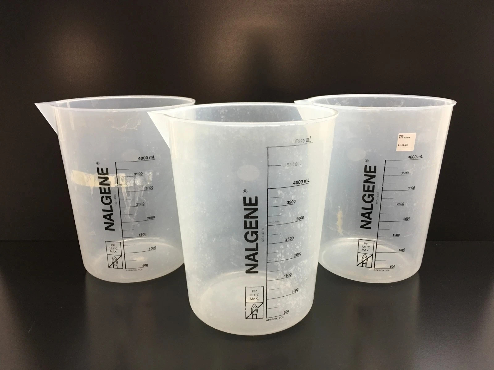 Thermo Scientific REF 1201-4000 Nalgene Griffin Low-Form Beakers 4000mL Lot 3PCS