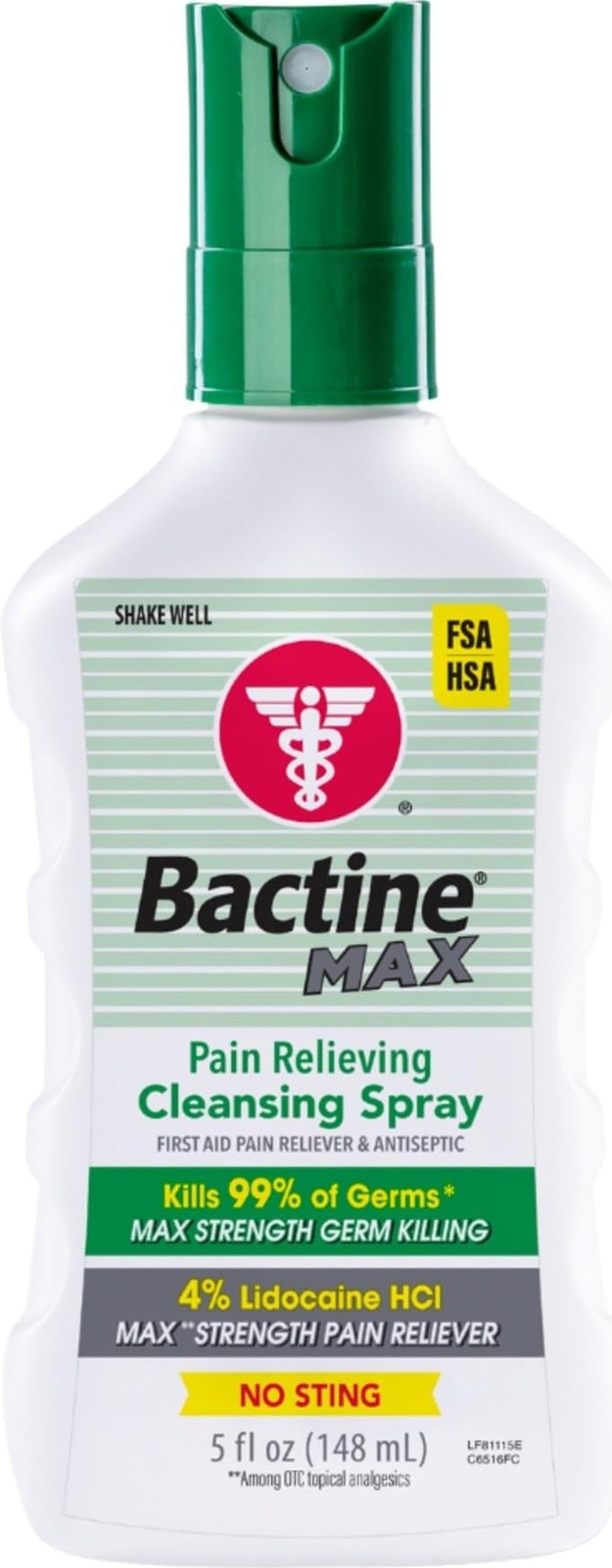 Bactine MAX First Aid Spray – Cleansing with 5 Fl Oz (Pack of 1), White