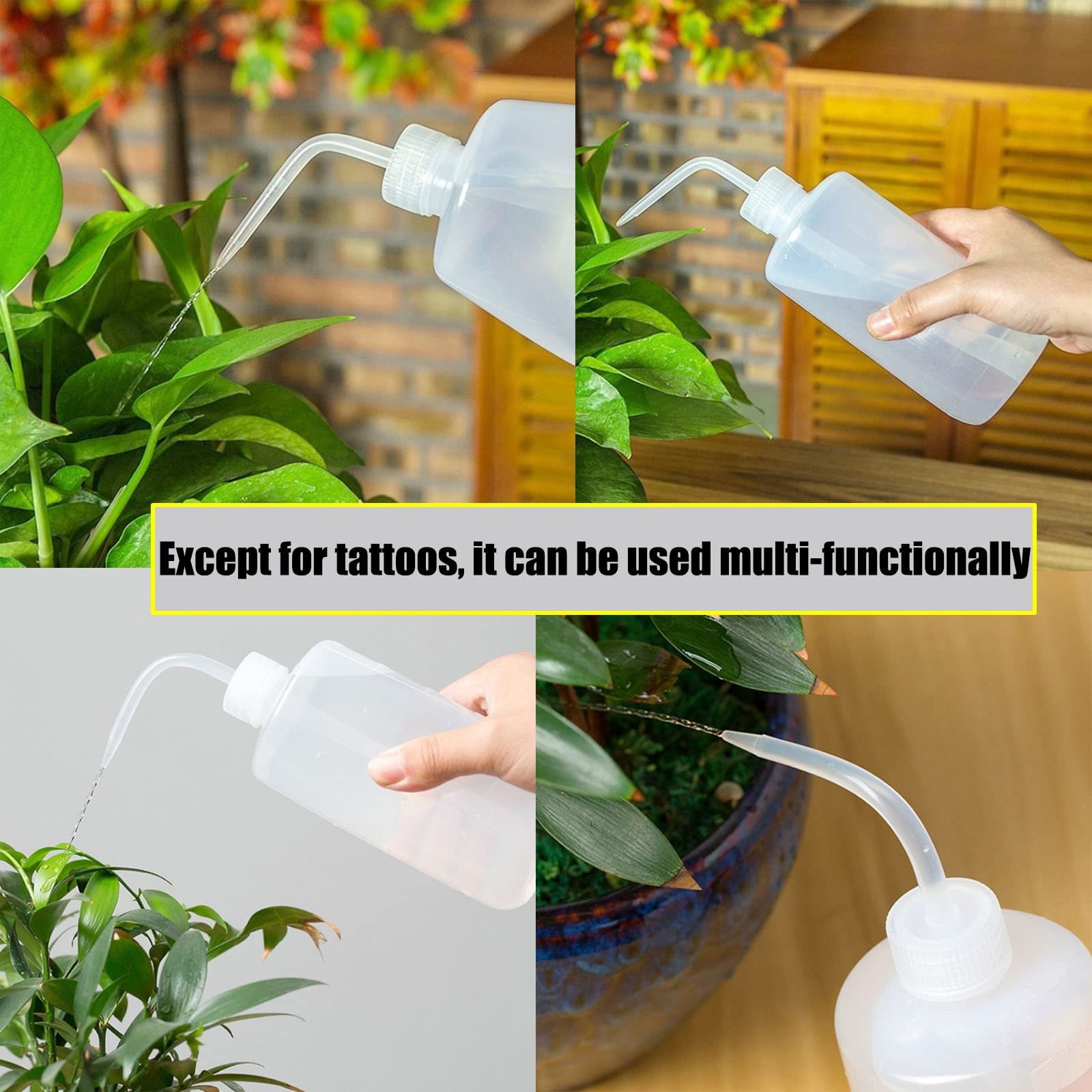 Sotica 2PCS Tattoo Bottles – 500ml Wash 16.9 Ounces, transparent