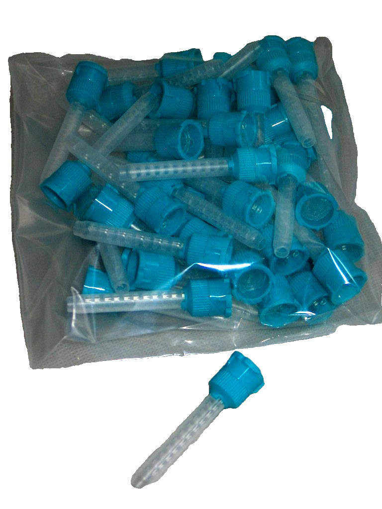 100 pcs Dental Mixing Tips Impression Temporary C&B Material Blue/White Short