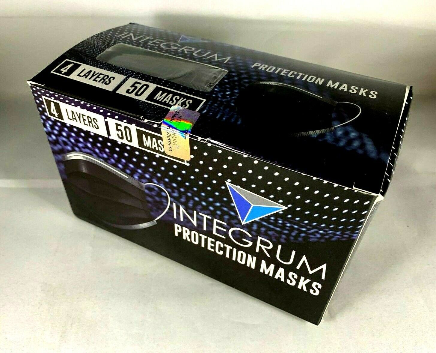 INTEGRUM 4-Layer BLACK Face Mask Earloop DENTAL Medical 50-1000