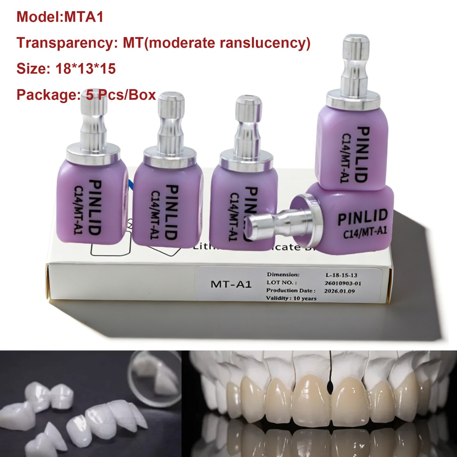 US Dental C14 MT Lithium Disilicate Glass-Ceramic CAD/CAM Blocks for CEREC/inLab
