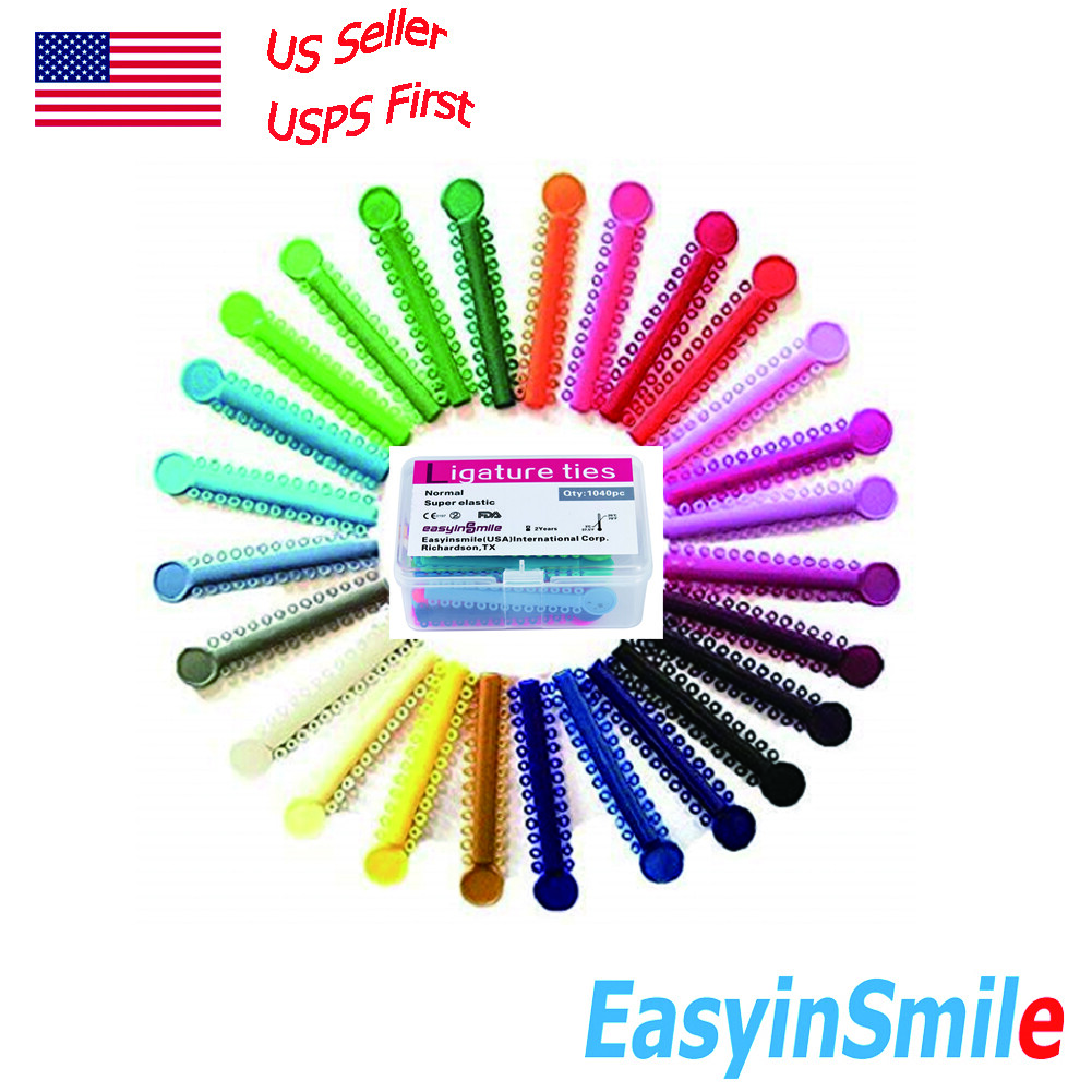 Orthodontic Dental Tie Ligature 40PCS Easyinsmile Elastic Rubber Band Assort