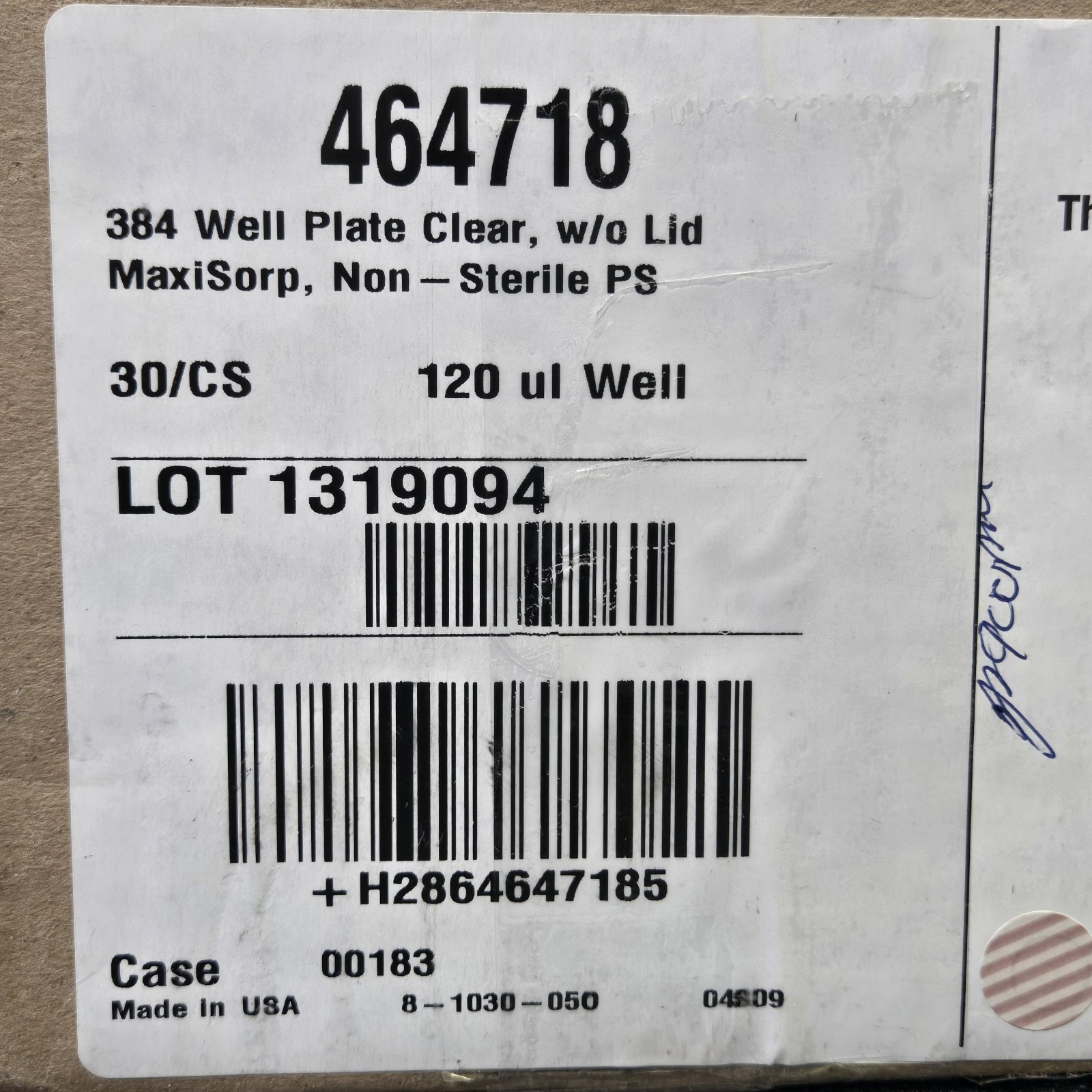 Thermo Scientific Nunc Maxisorp 384-Well Plate 120uL Clear PS Flat-Bottom 464718