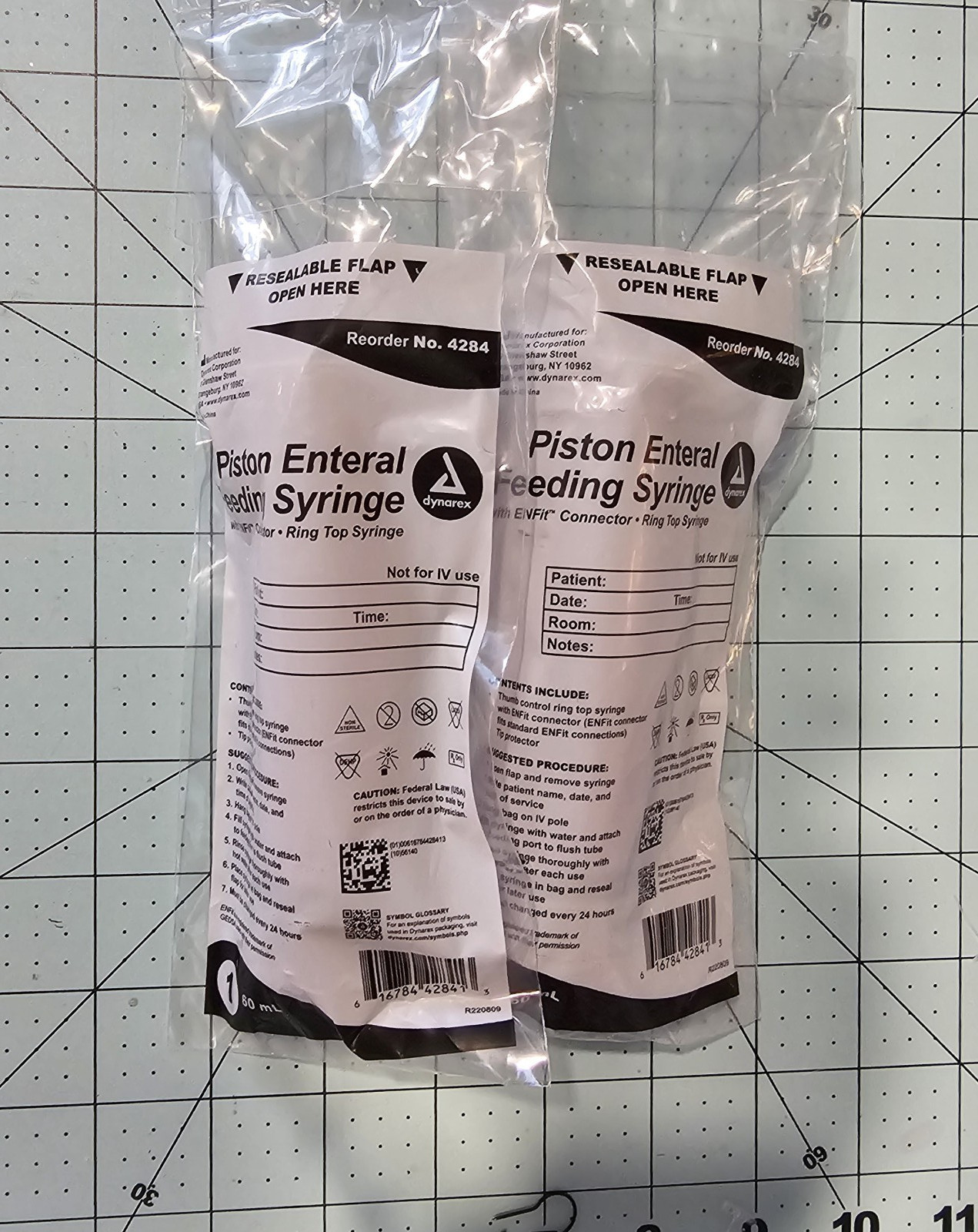 Syringe Enfit Enteral – 60 cc (mL) Feeding Syringe Enfit Connector / 2 per F/S