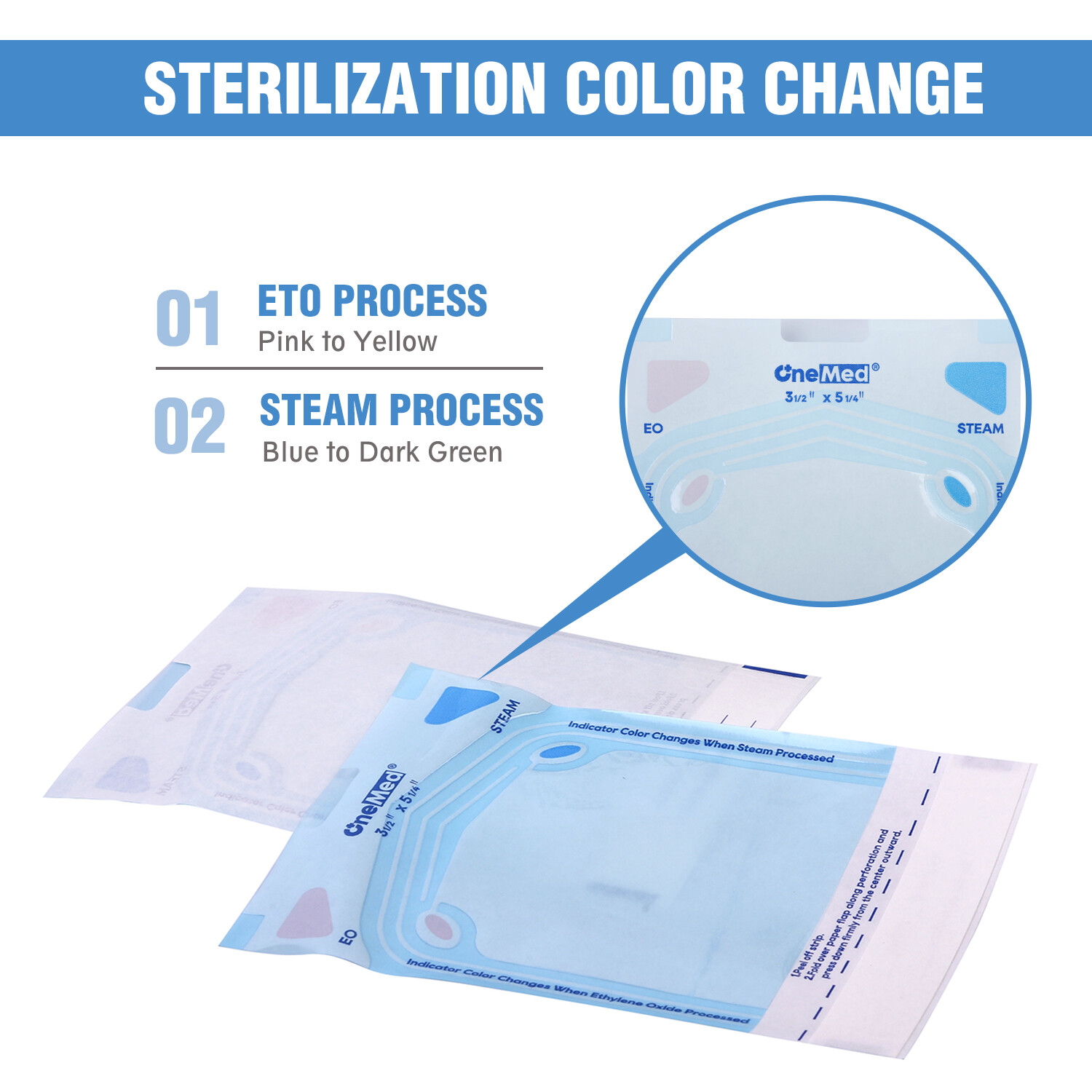 OneMed Dental Self Seal Sterilization Pouches Pouch Autoclave, Sterilizer Bags