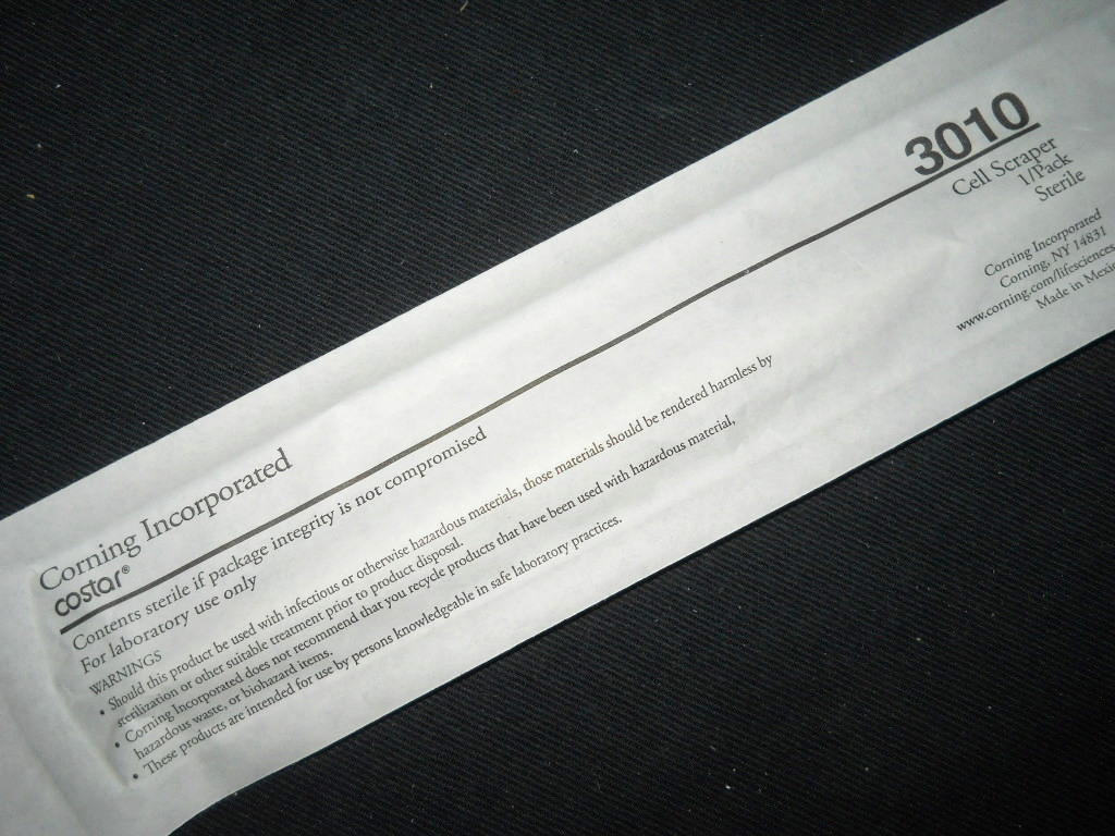 (5) Corning Costar Sterile Small Cell Scrapers, 18mm Blade & 250mm Handle, 3010