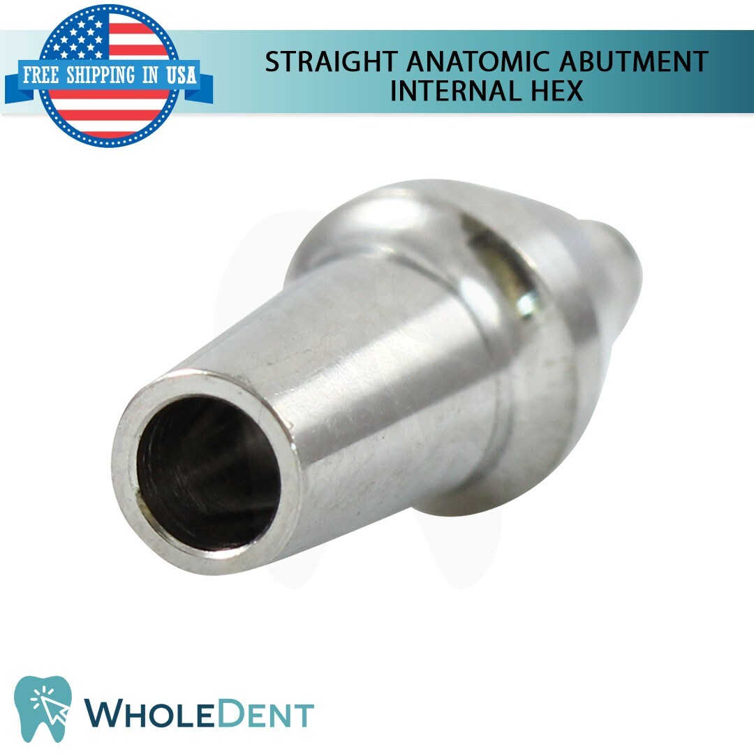 5x Straight Anatomic Abutment Int Hex 2.42mm Dental Instrument Ø5.2mm