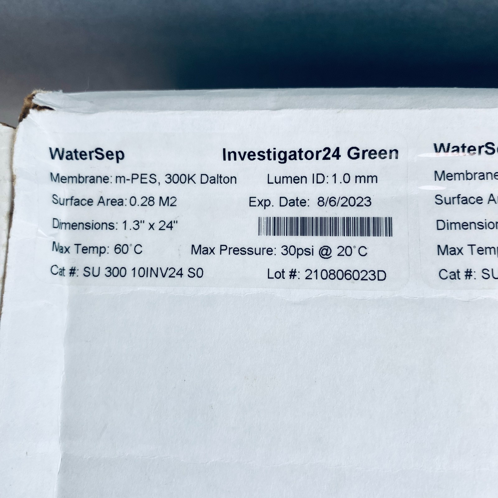 Sartorius WaterSep Investigator24 Green Hollow Fiber Filter 300 kDa Pack of 3