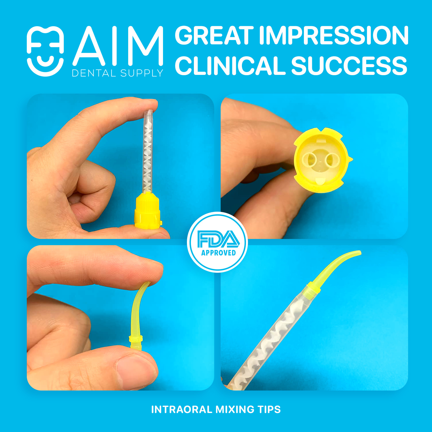 500 Pcs Dental Impression Disposable Intraoral Mixing Tip Disposable Tube Yellow