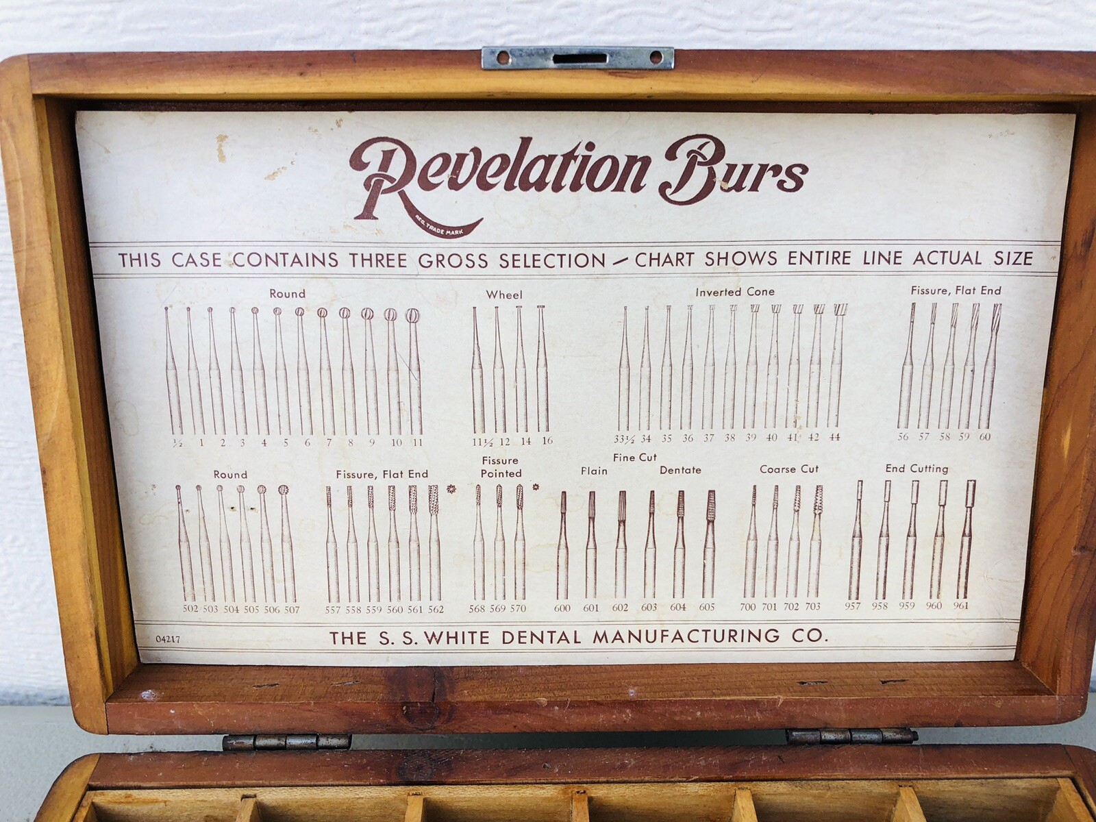Antique S.S. White Dental Dovetailed Wooden Box