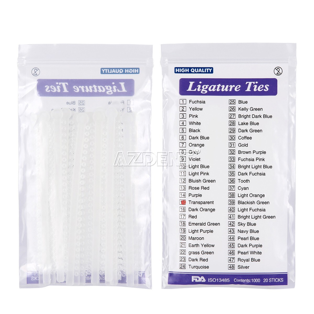 1000Pcs AZ Dental Orthodontic Elastic Ligature Ties Bands For Brackets 23 Colors
