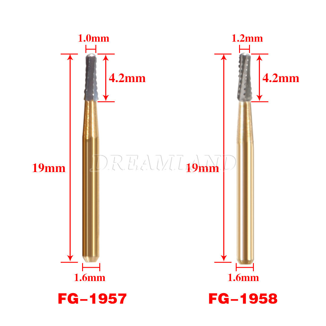 FG-1957/FG-1958 High Speed Dental Tungsten Steel Carbide Crown Metal Cutting Bur