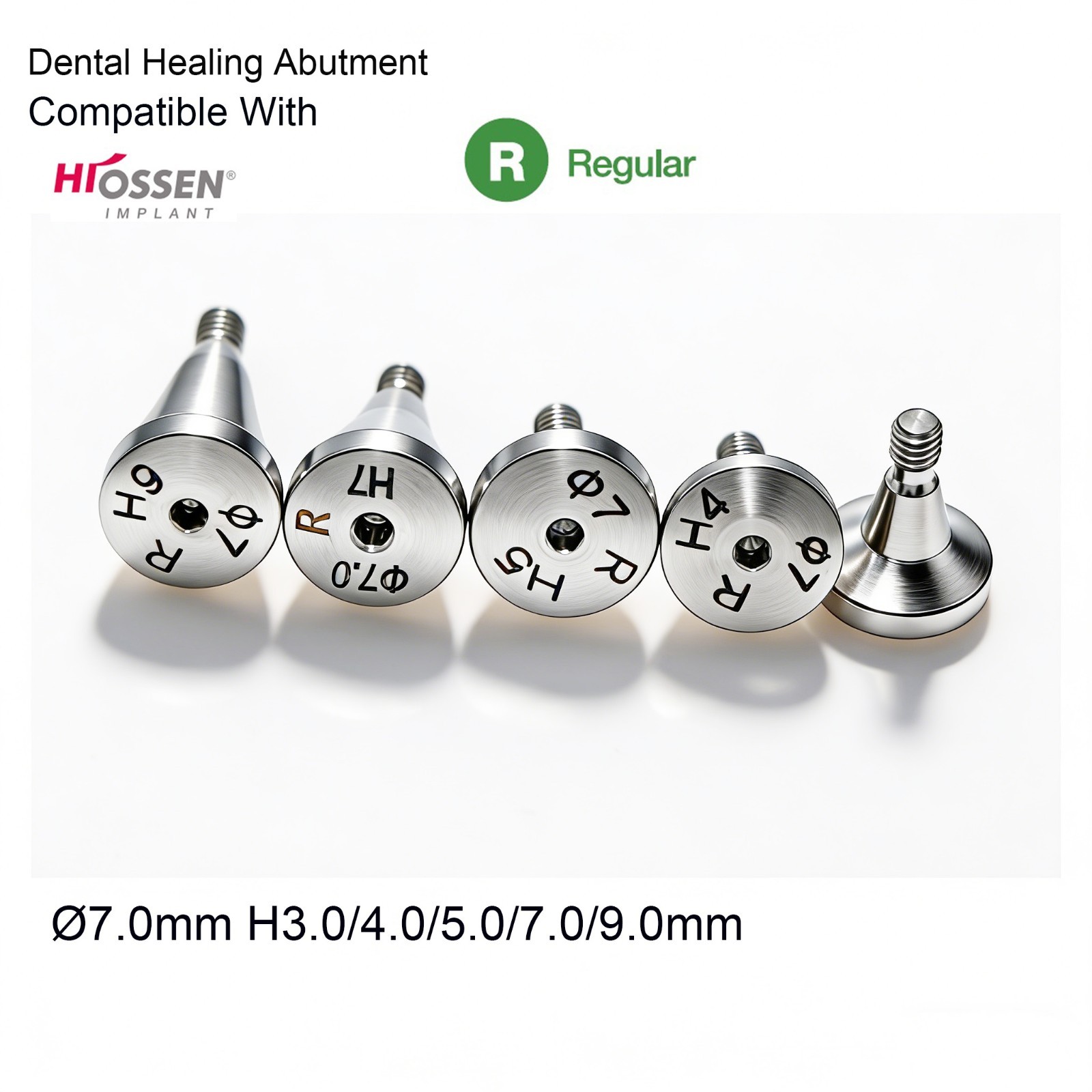 Dental Healing Abutment Healing Cap for Hiossen ET Implant System Multiple Sizes