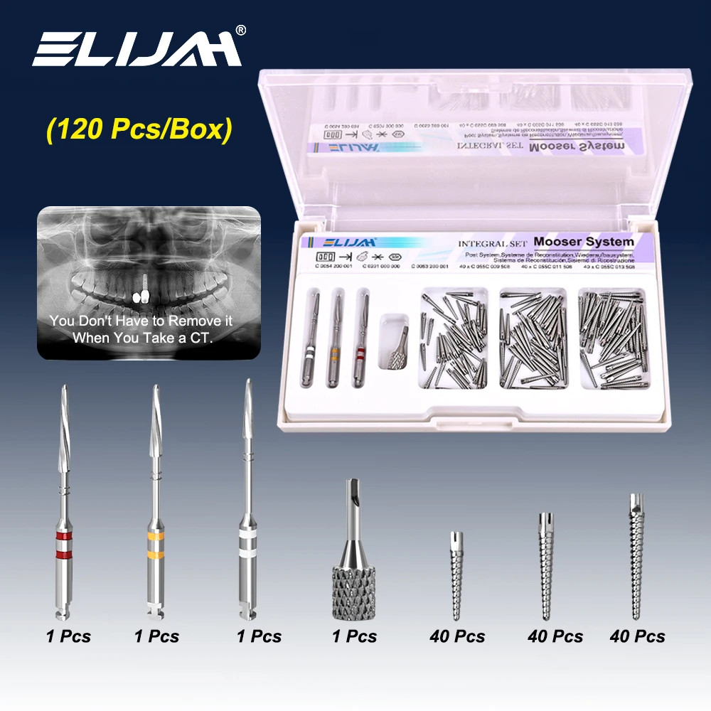 Dental Screw Post Completed Kit Silver Plated Stainless Steels Endo Conical Pins