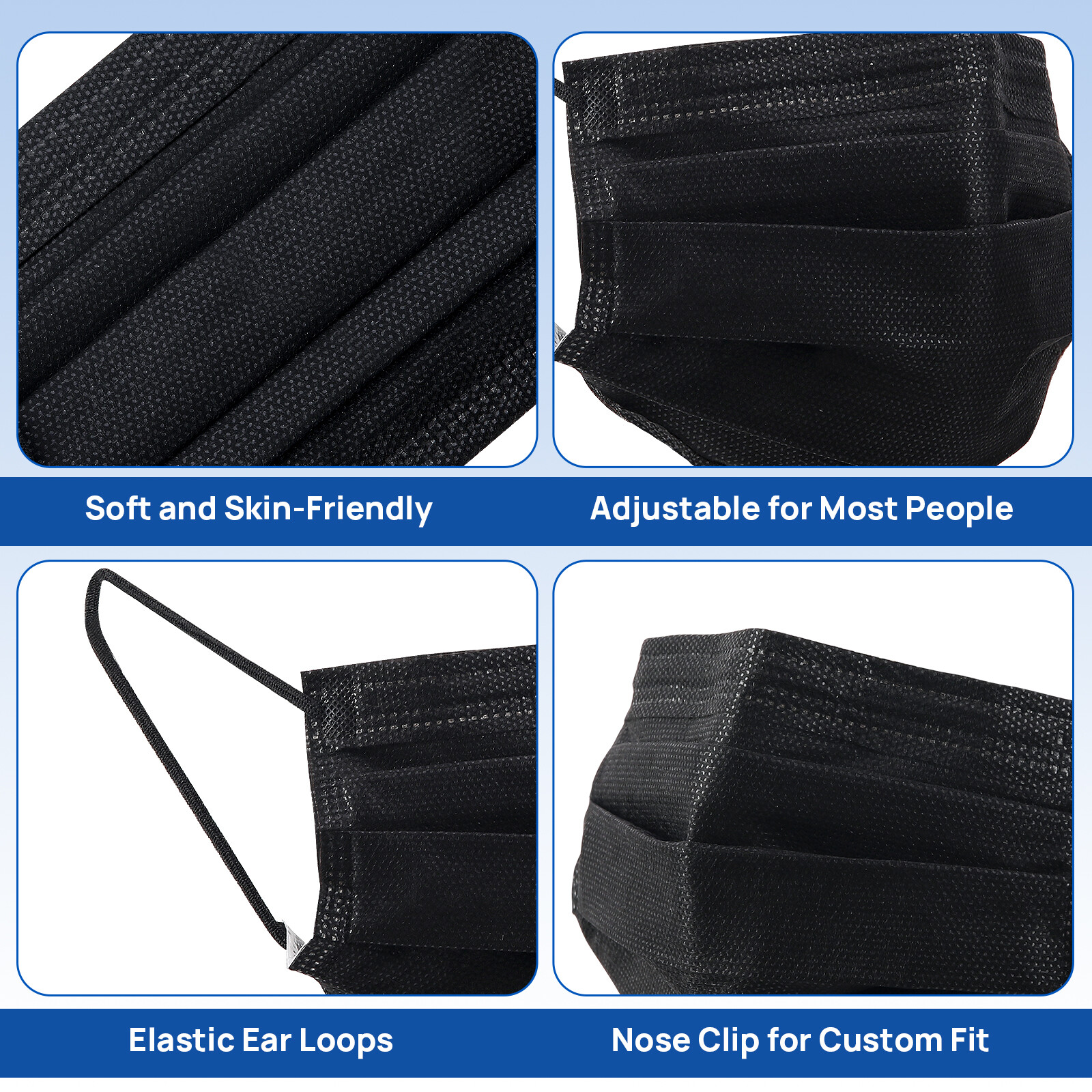 50pcs/box ASTM Medical Respirator Masks Level 3 Four-Layer Adult Size 17.5×9.5cm