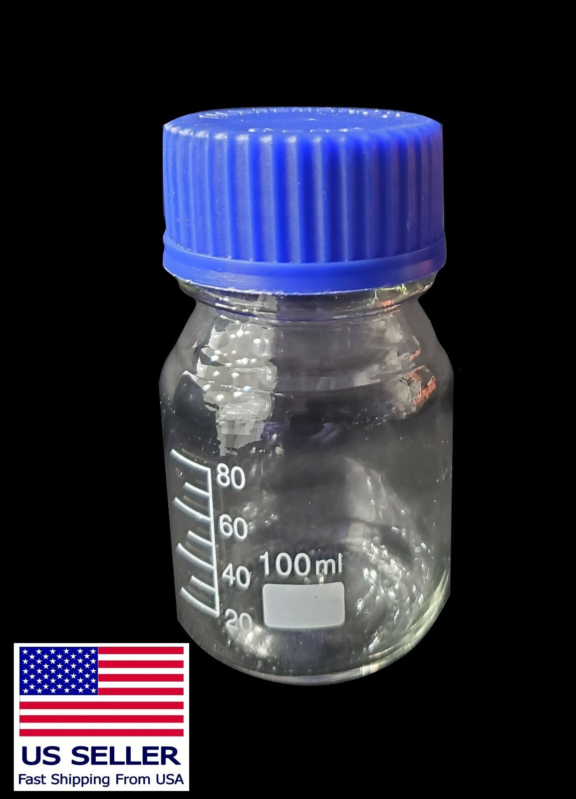 100/250/500ml Clear Glass Reagent Bottles Borosilicate Blue Screw Caps