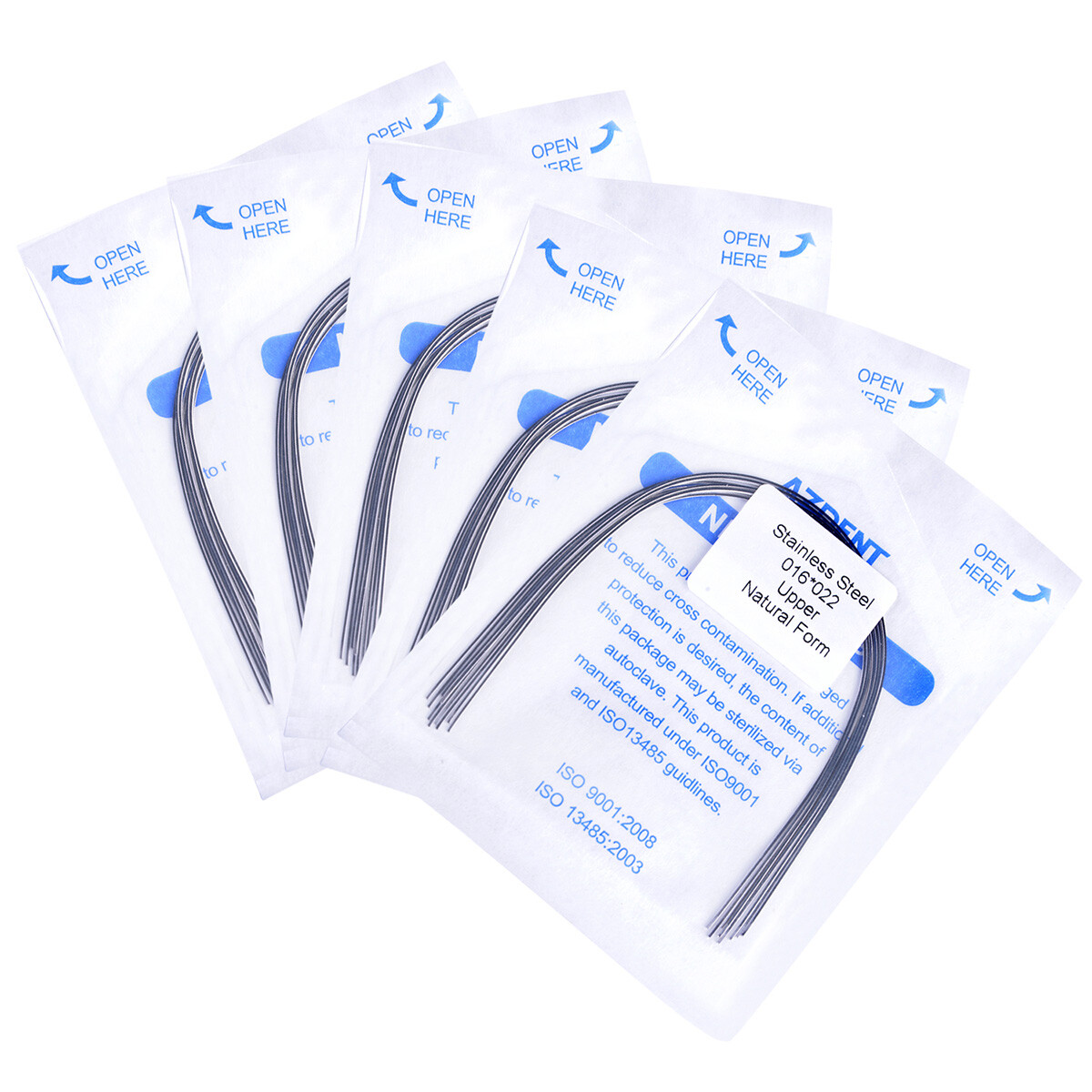 16 Sizes 10X Dental Orthodontic Arch Wire Stainless Steel Rectangular Natural AZ