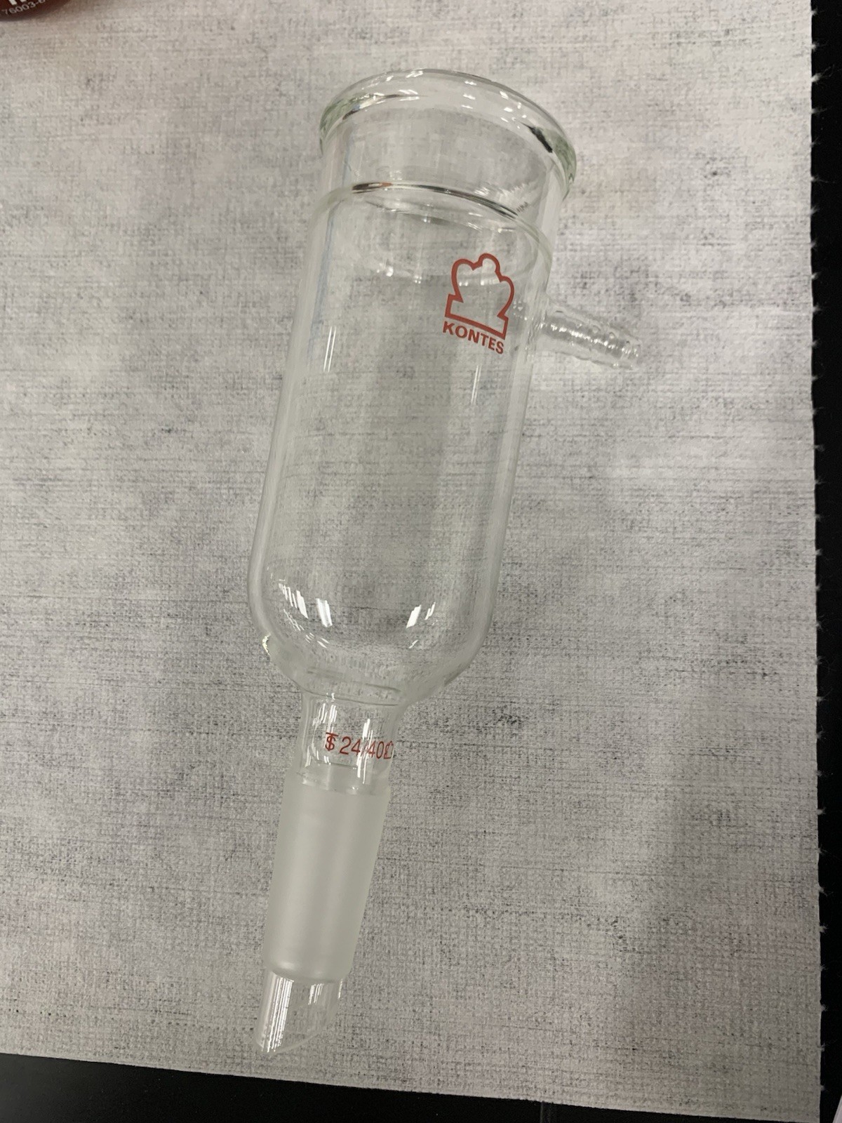 KONTES Glass 24/40 #5 or #6 Top Pluro Stopper Vacuum Filtration Adapter Chipped