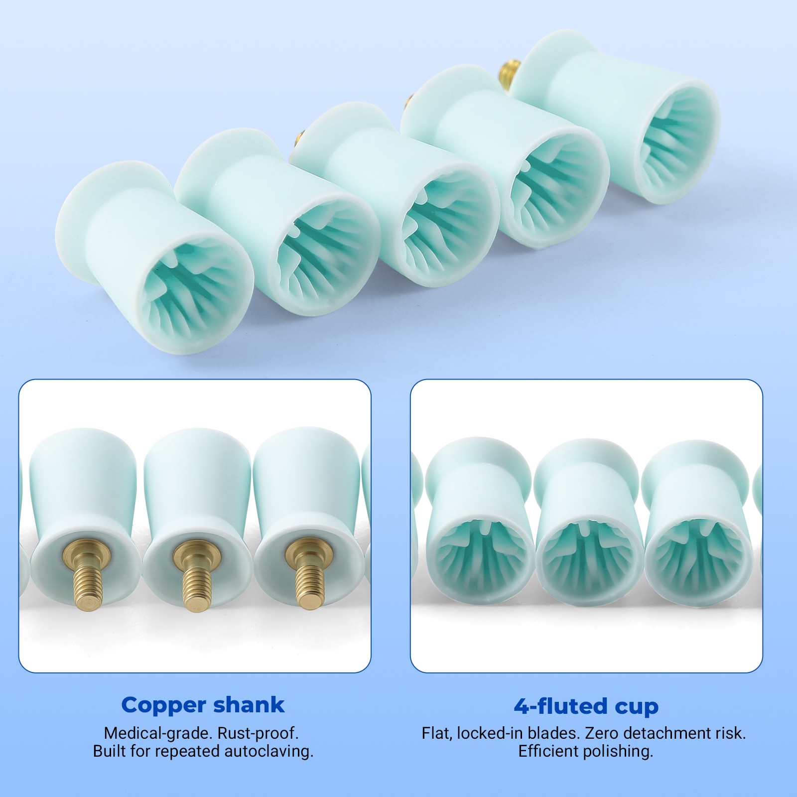 144pcs JMU Dental Prophy Polishing Cup Cups For Contra Angle Handpiece Latch