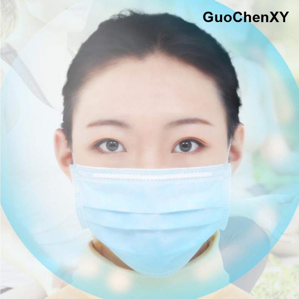 50 Pcs 3 Ply Earloop Face Masks – 95% Filtration, Adjustable Nose Clip