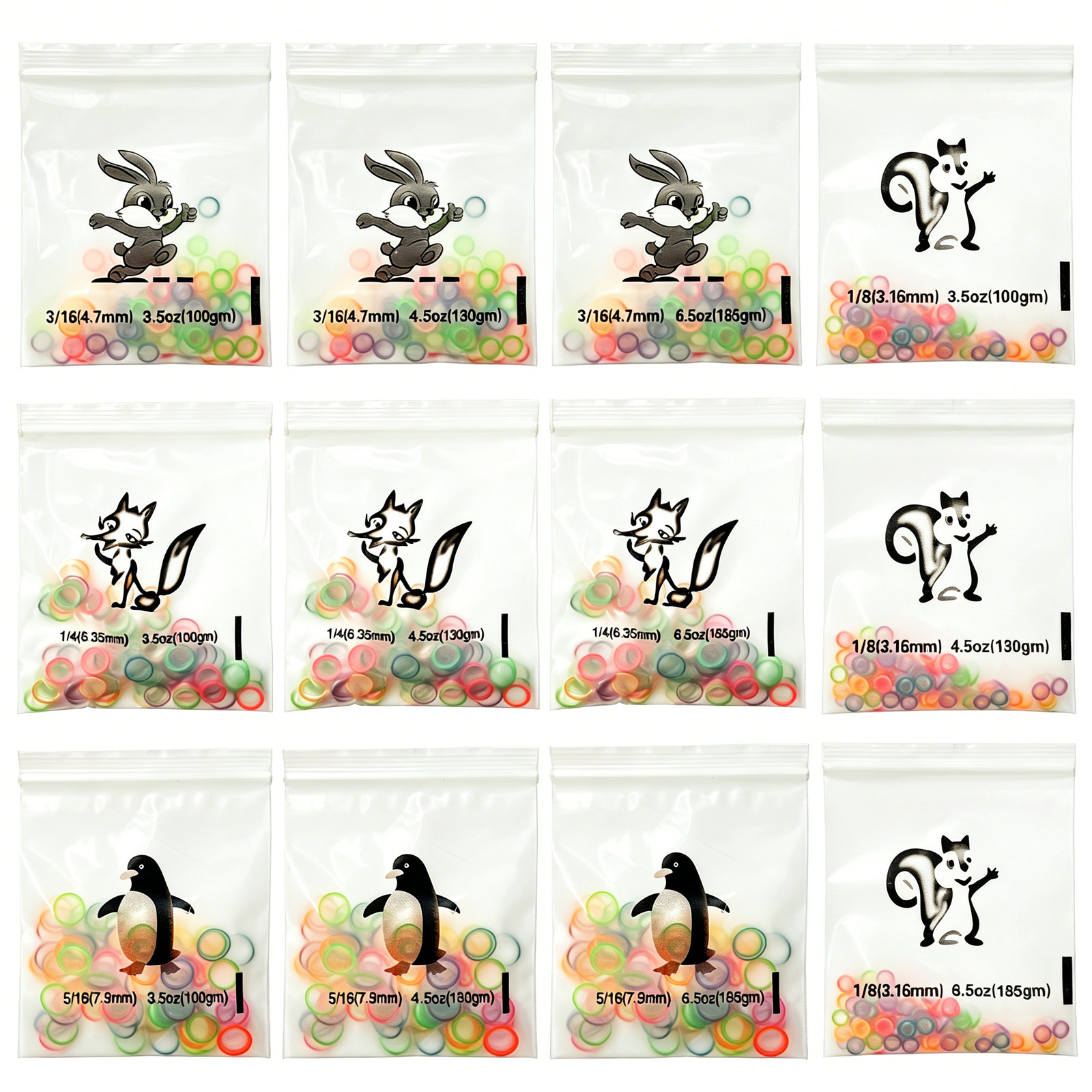 Assorted Colors Latex Elastic Rubber Bands for Orthodontic Dental Braces Teeth