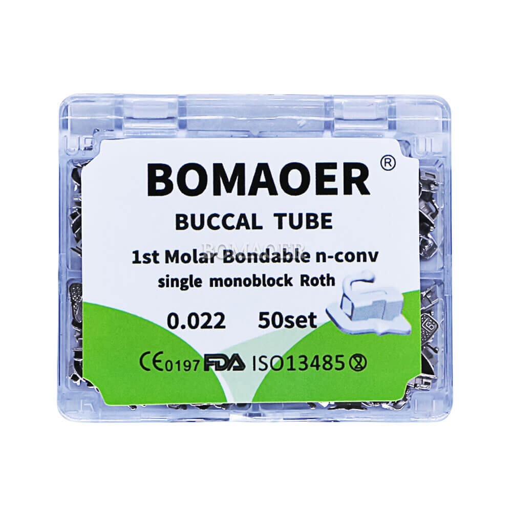 1 × Dental orthodontic 1st molar Monoblock buccal tube Roth 0.022 50sets BOMAOER