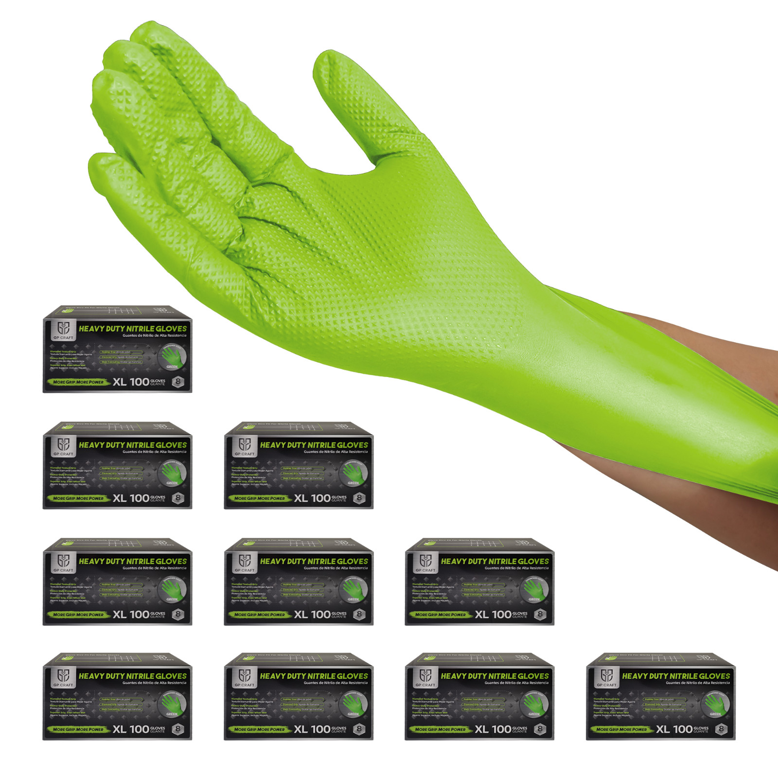 Heavy Duty Nitrile Gloves 8 Mil, Latex-Free, Large, Box of 1000, for Industrial
