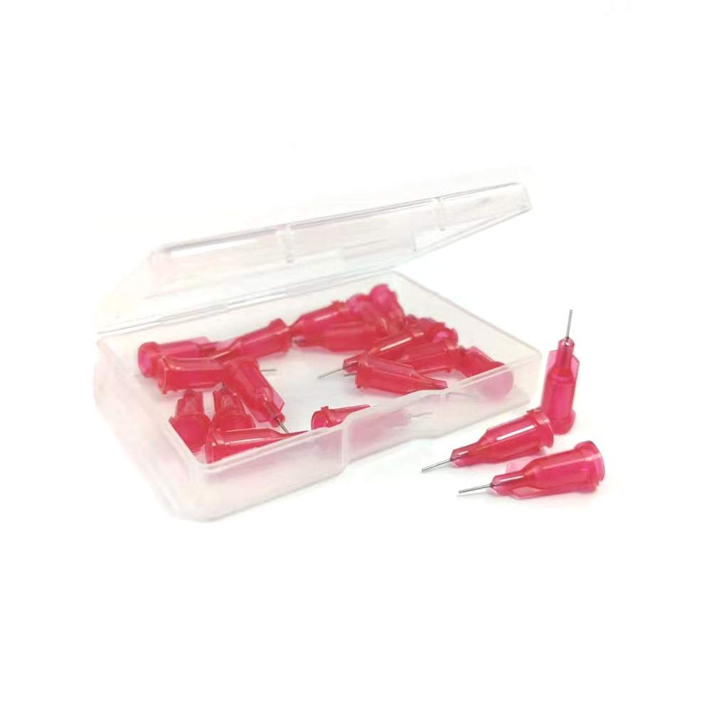 SANANTS 25 Gauge 0.25 Inch Industrial Micro Low-Viscosity Liquid Blunt Red