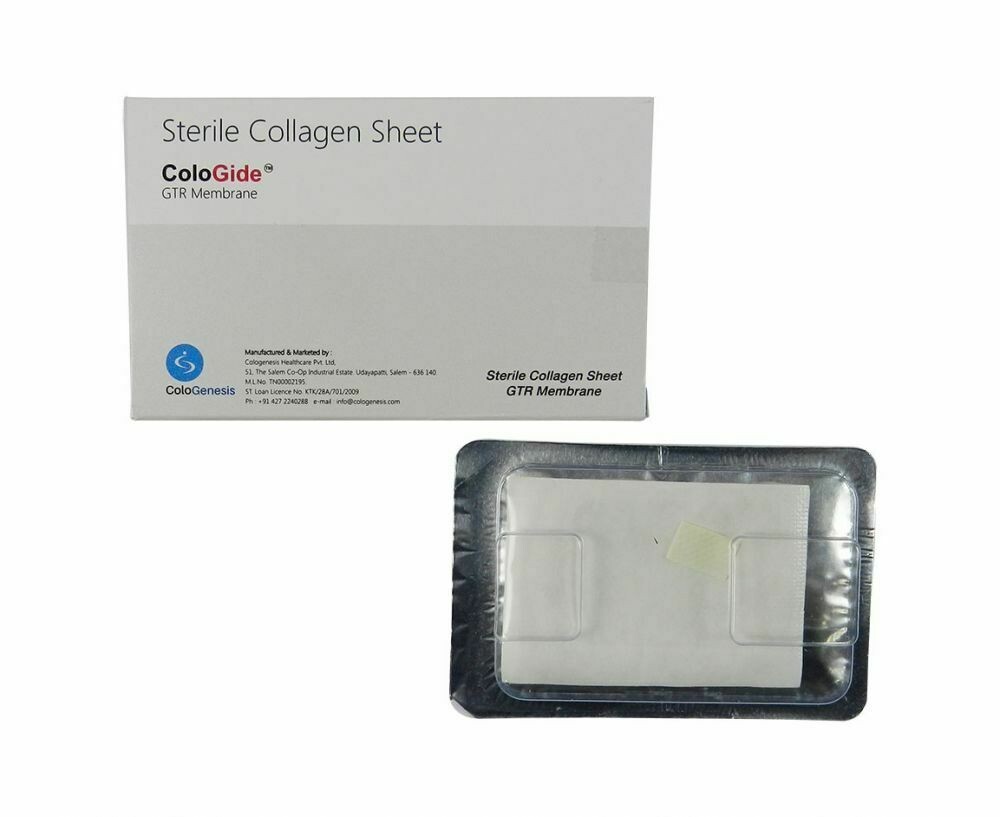 5 Pack of New Colo Gide Sterile Collagen Sheet GTR Membrane 10 x 15mm Free Ship