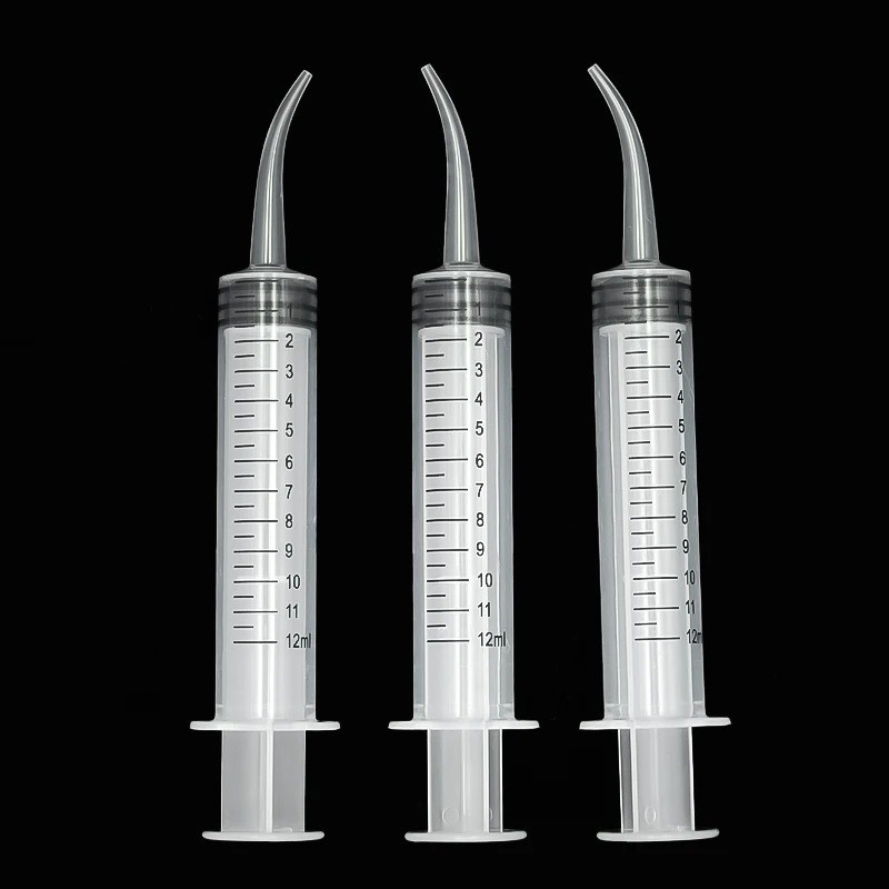 3pcs Elbow Syringe Bird Feeding Medicine Feeder 12ml Plastic Syringe Needleless
