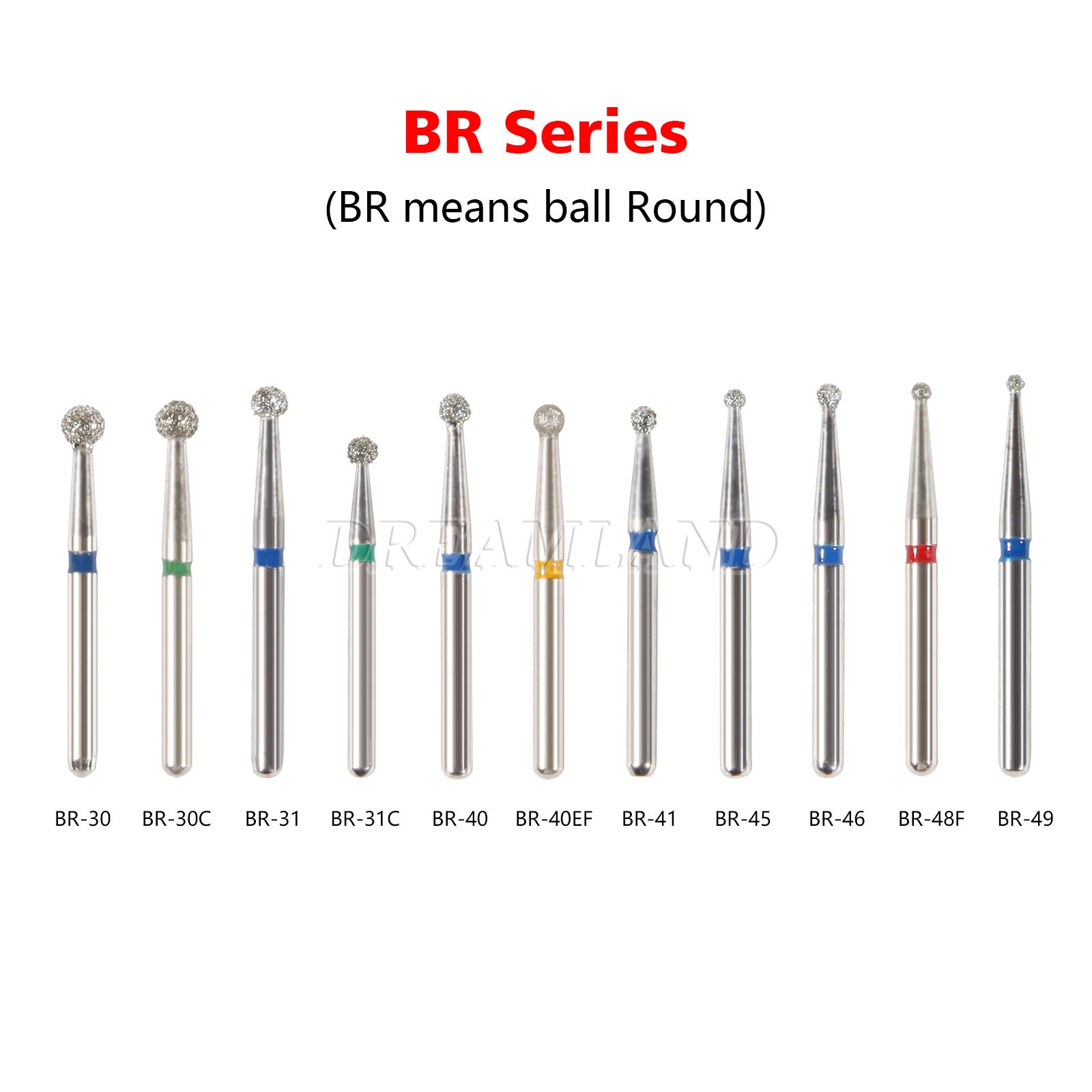 100 piezas/20 tipos Burr fresas de diamante salees FG medio 1,6mm FG1.6mm SKY