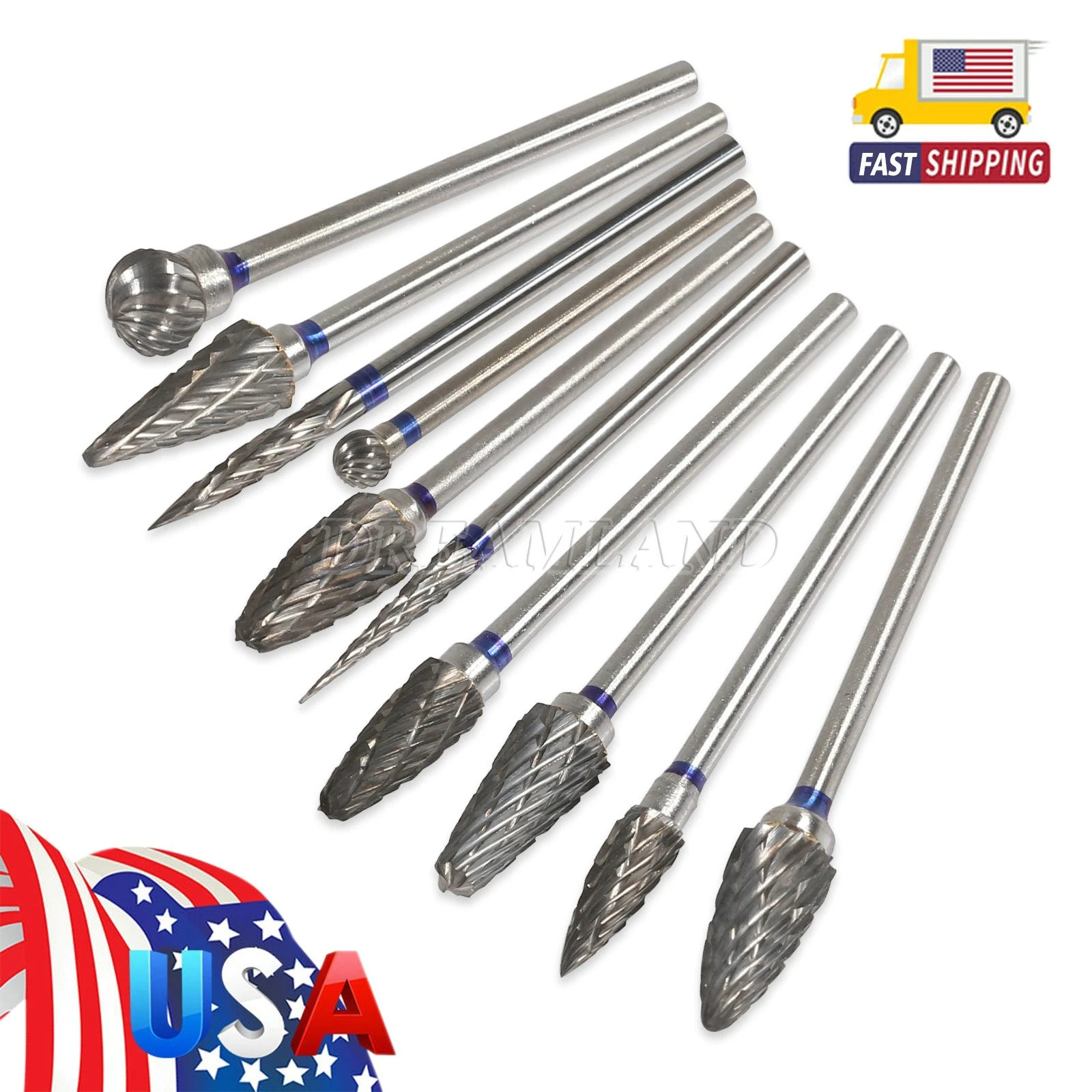 10 Tungsten Steel bur for 35000RPM Dental Lab MARATHON Handpiece SAEYANG drill