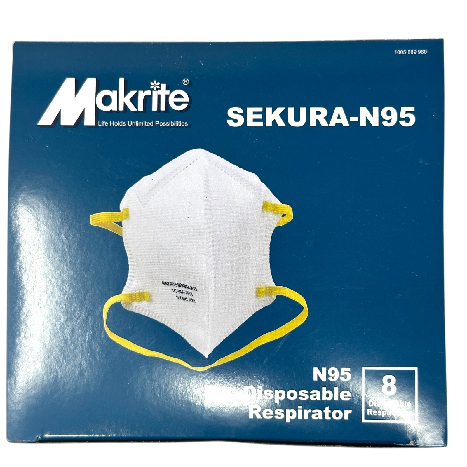 Lot of 2 Makrite Sekura-N95 Disposable Respirator Face Masks NIOSH Approved