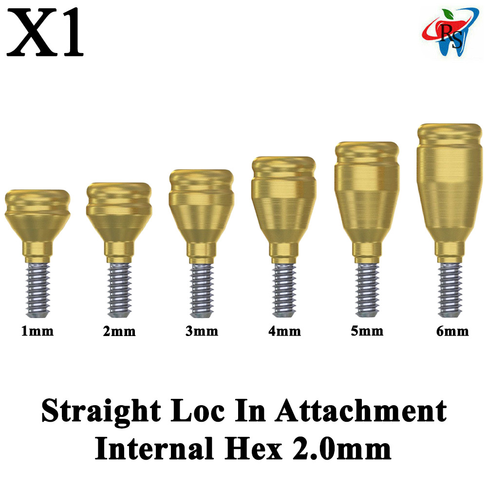 1pcs Dental Prosthetic Straight Loc In Attachment Abutment Internal Hex 2.0mm
