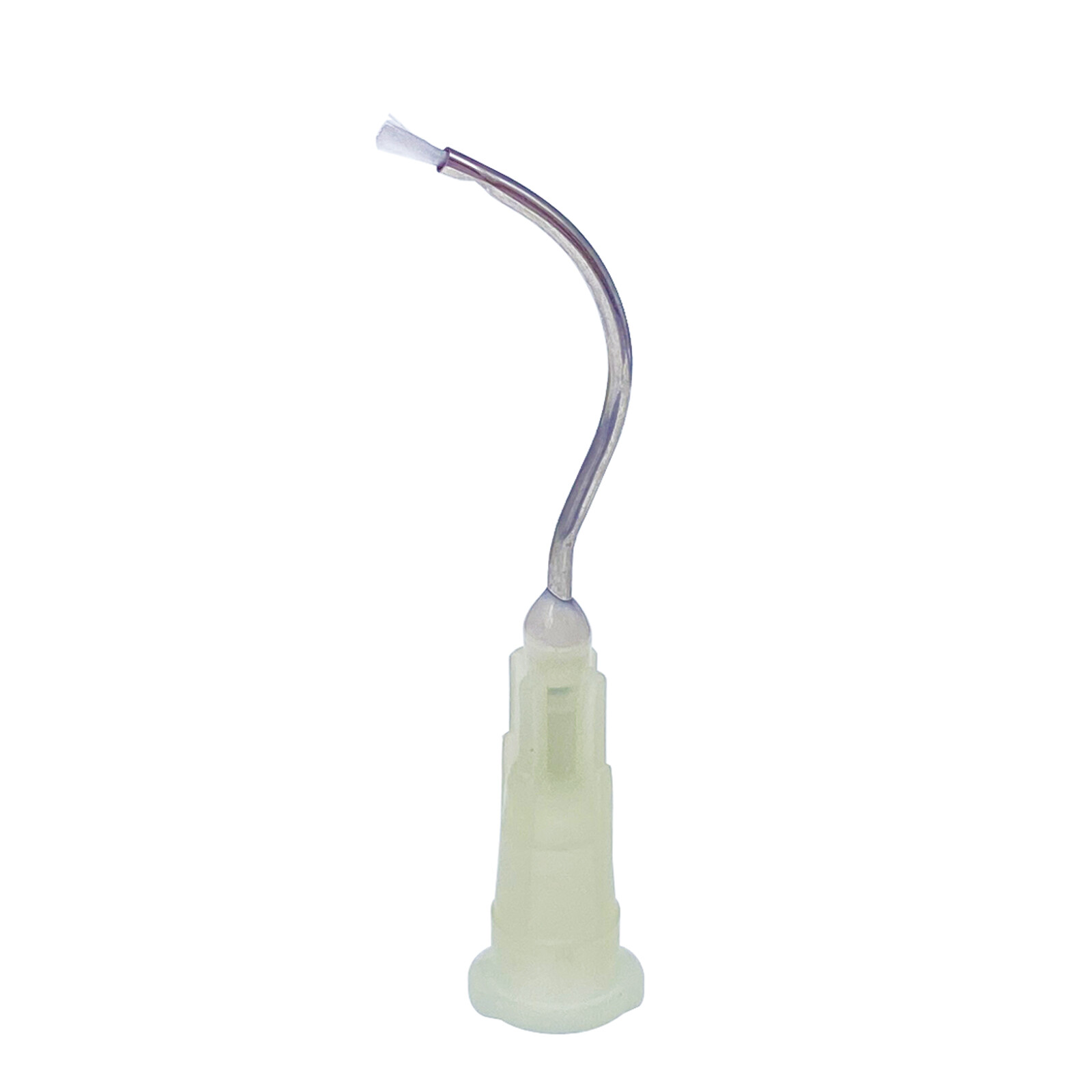 100 Pcs Dental Delivery Pre bent Tips with Brush Padded End 19G Yellow USA
