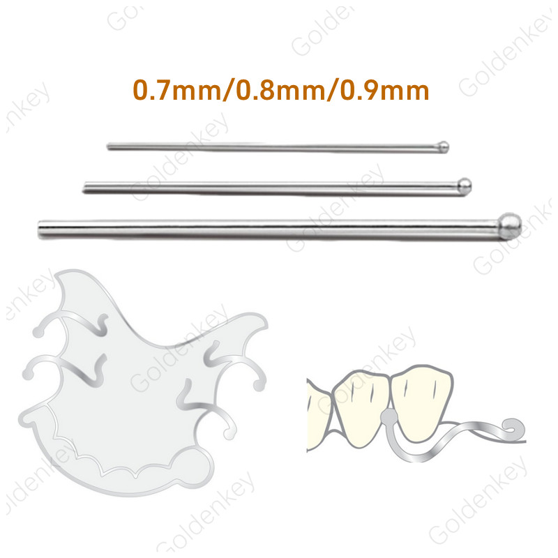Dental Ball Retainer Orthodontic Clasp Anchor Teeth Position Hold 0.7/0.8/0.9