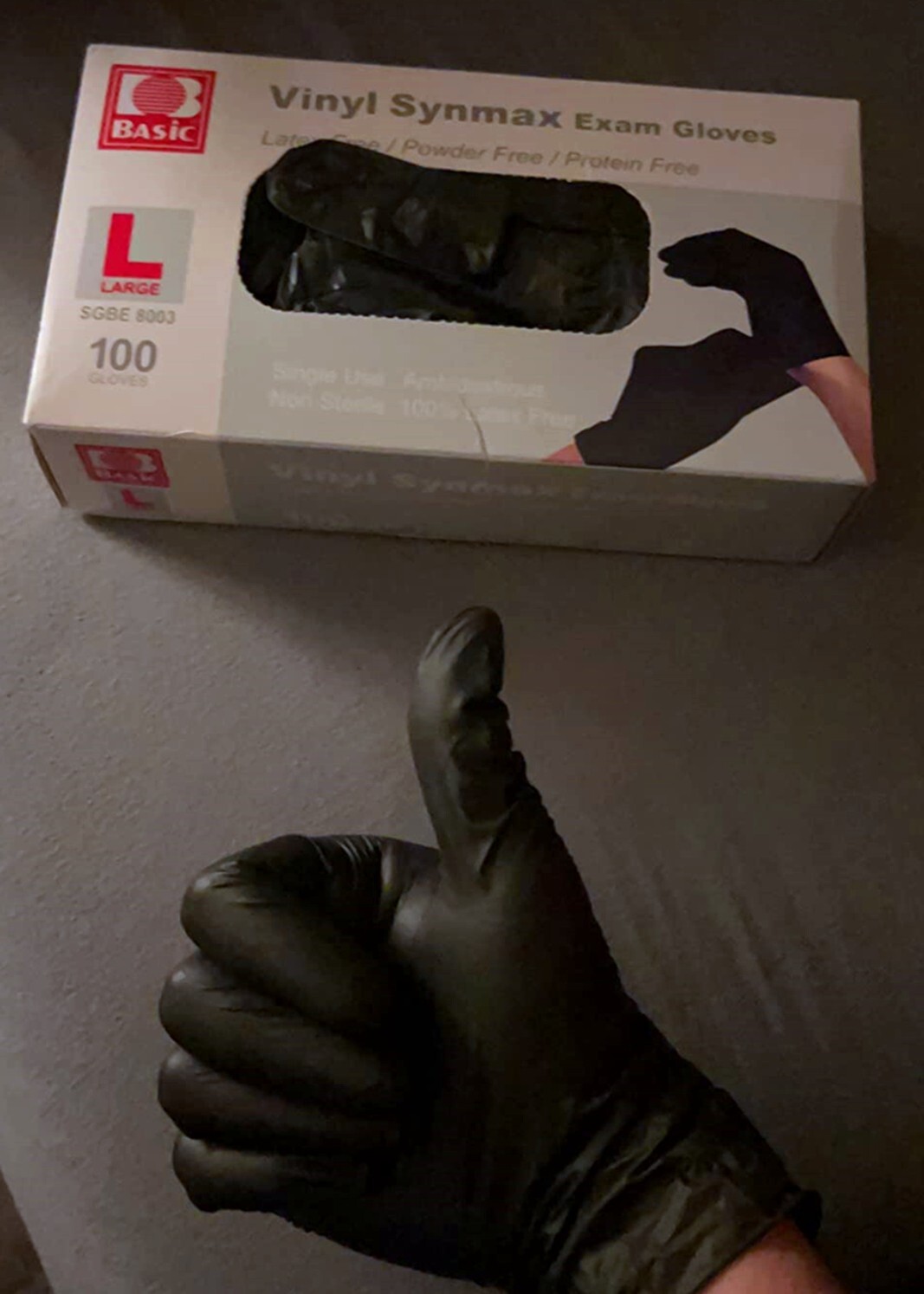 1000Pcs Medical Black Vinyl Exam Disposable Gloves Latex Free & Powder Free,XL