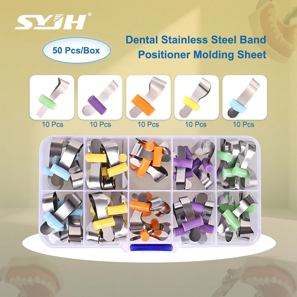 50Pcs/Box Dental Auto-matrix Forming Sheet Retainerless Sectional Matrices Bands