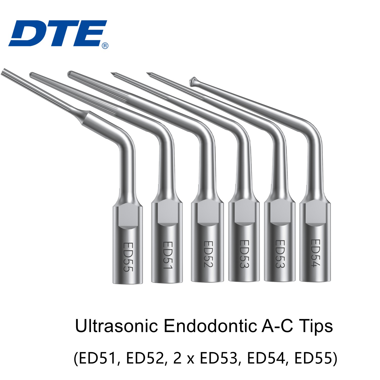 Woodpecker DTE Dr Castellucci’s Access Cavity Kit Endo Ultrasonic Tips ED51-ED55