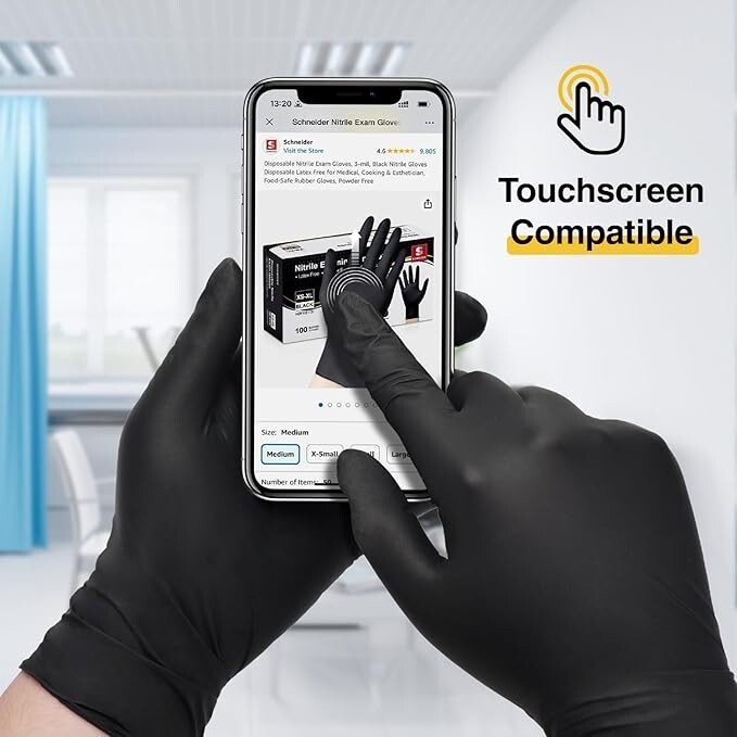 2x 100 Schneider Nitrile Exam Gloves, 5 Mil Thick Gloves Latex & Powder free