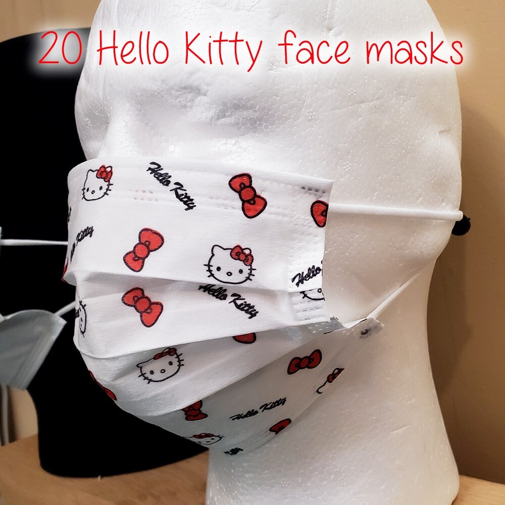 Hello Kitty face mask lot 20 pieces disposable reusable masks new sealed Sanrio