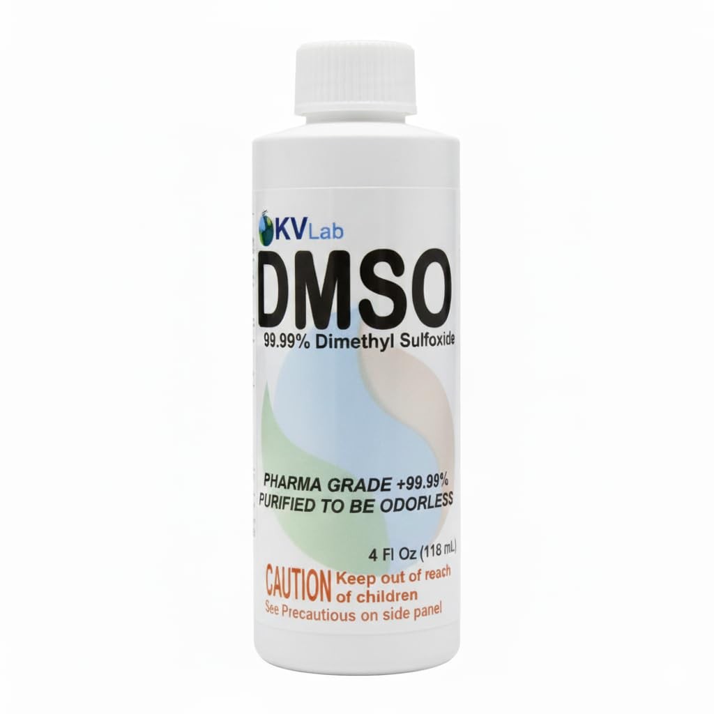 The Original KVLab DMSO (Dimethyl Sulfoxide) 99.95% | 4 oz White