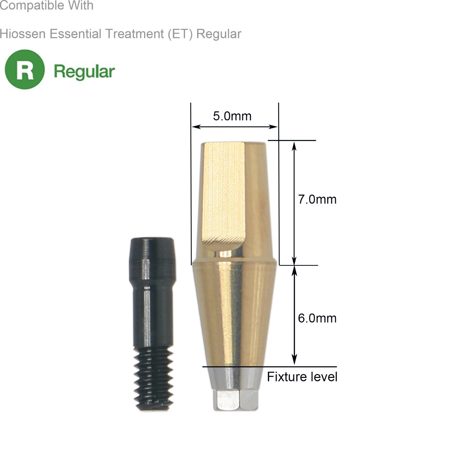 Dental Hex Straight Abutment with Screw Mini Regular Fit for Osstem Hiossen TS