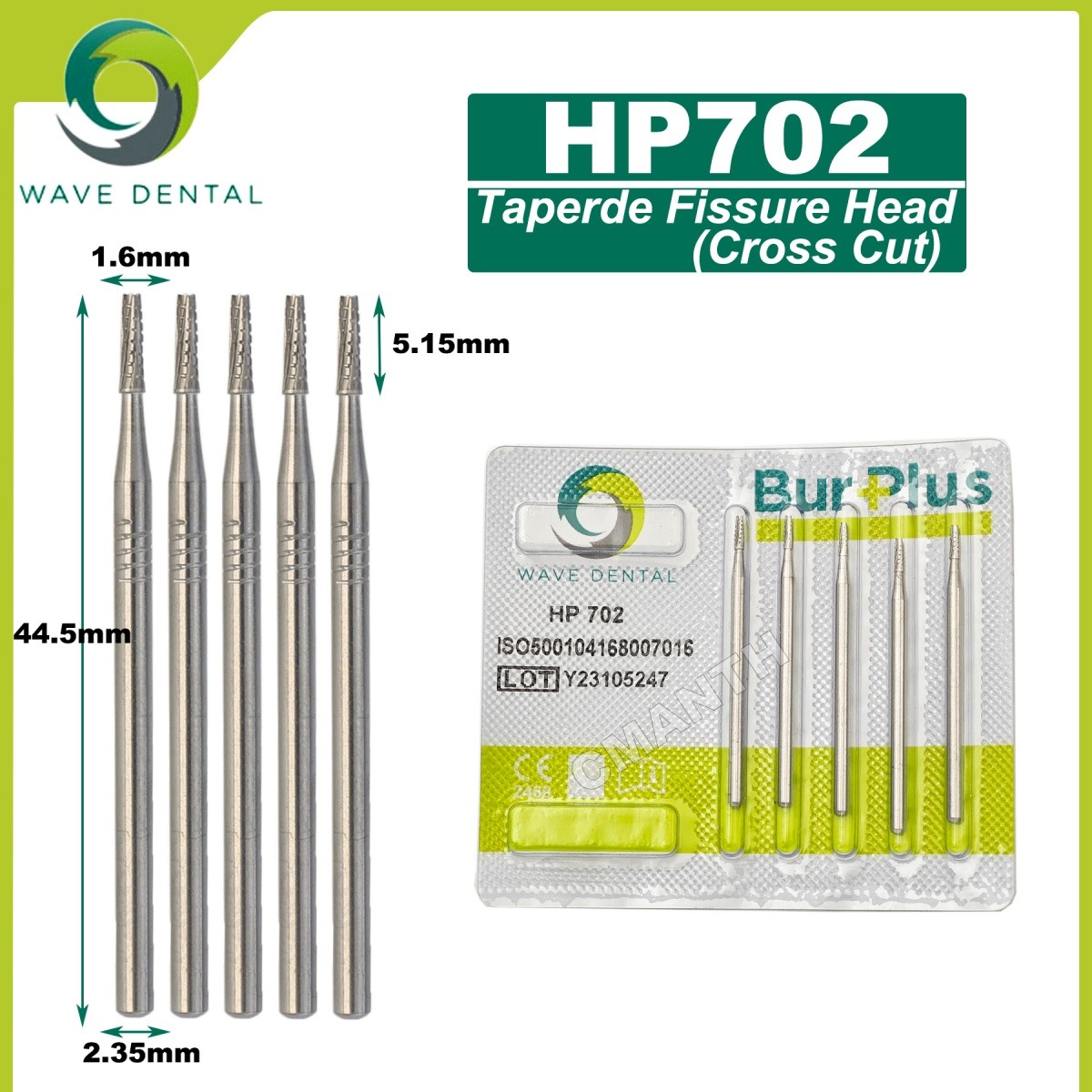 US WAVE Dental Tungsten Carbide Burs Dentistry Drills Dental Bur HP Dia 2.35mm