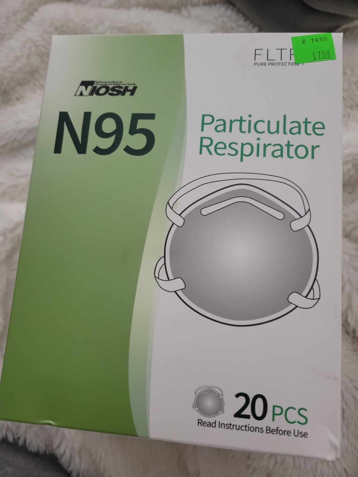 FLTR Pure Protection NIOSH N95 Particulate Respirators 20pk