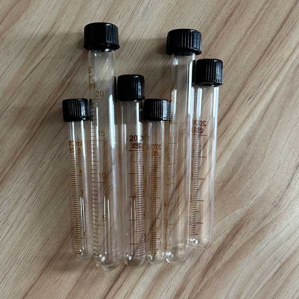Round-bottomed Glass Tubes Chemistry Laboratory Sample Container with Cap Scale